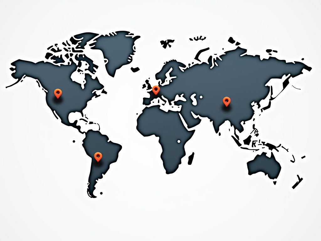 VPN server locations map