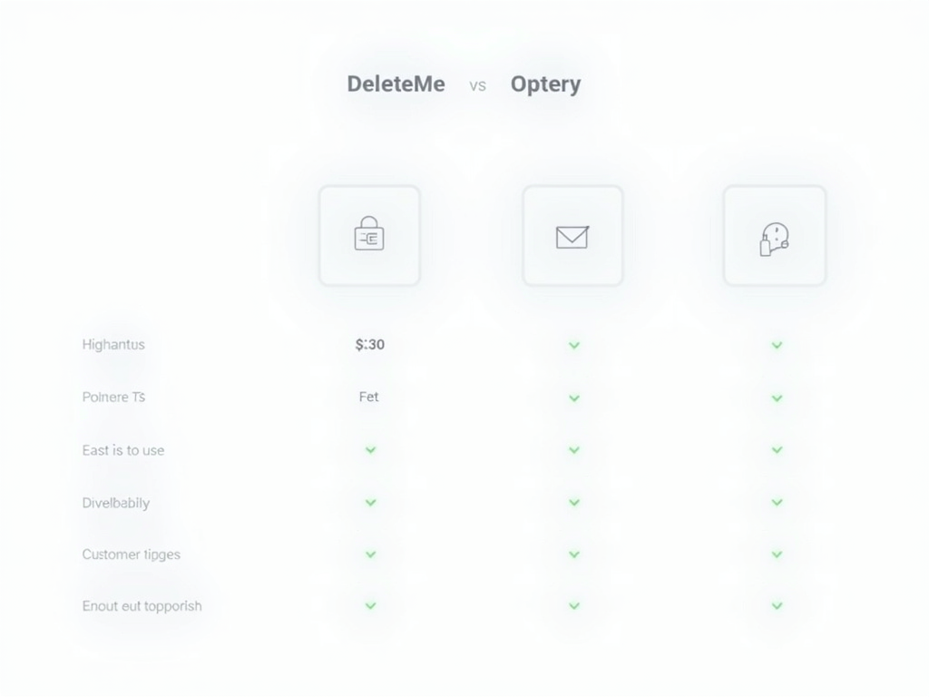 Comparison chart of DeleteMe and Optery