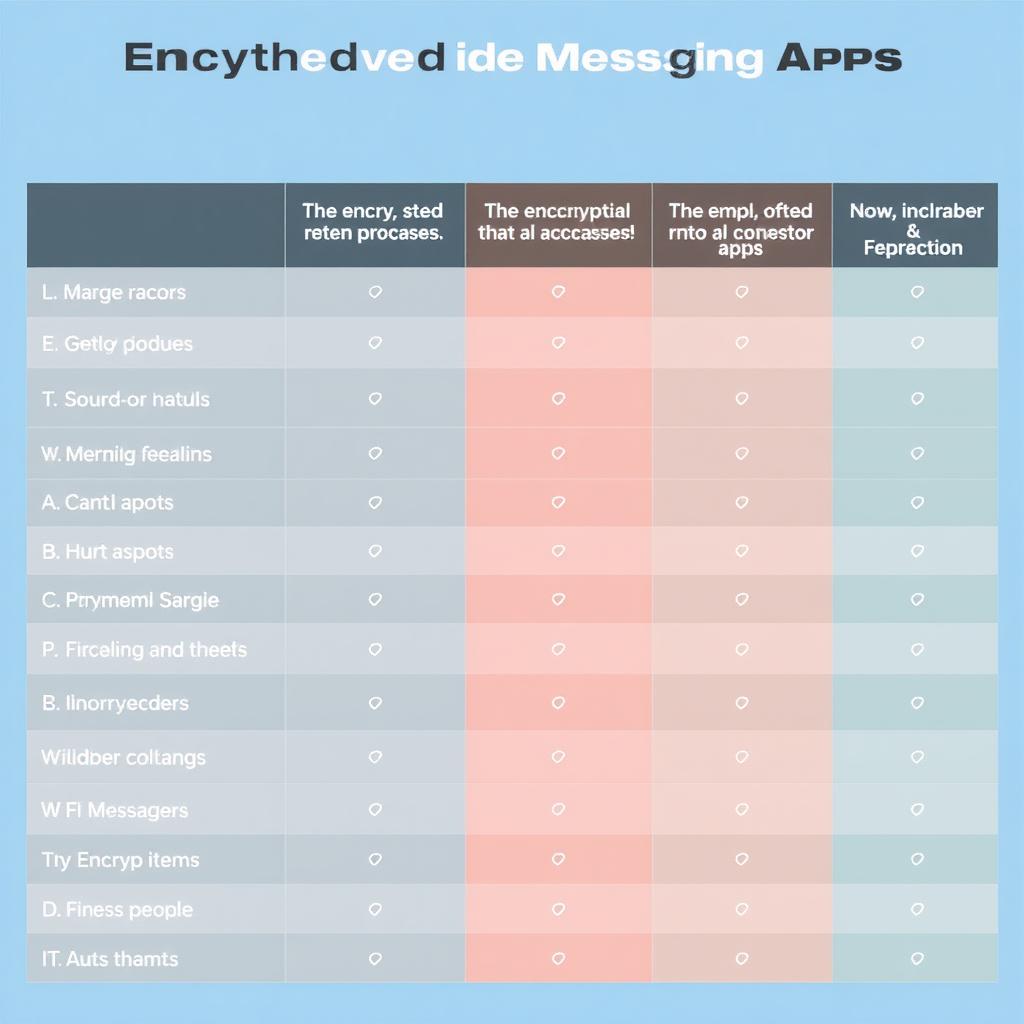 Comparison table of encrypted messaging apps.