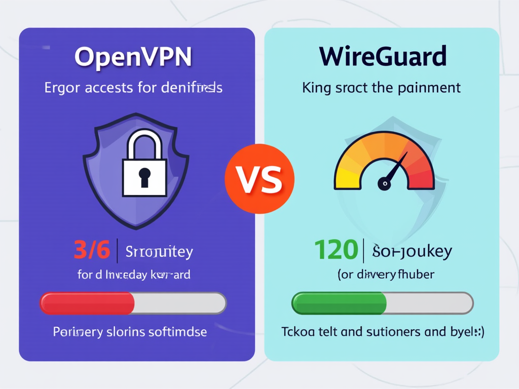 Infographic comparing OpenVPN and WireGuard protocols.