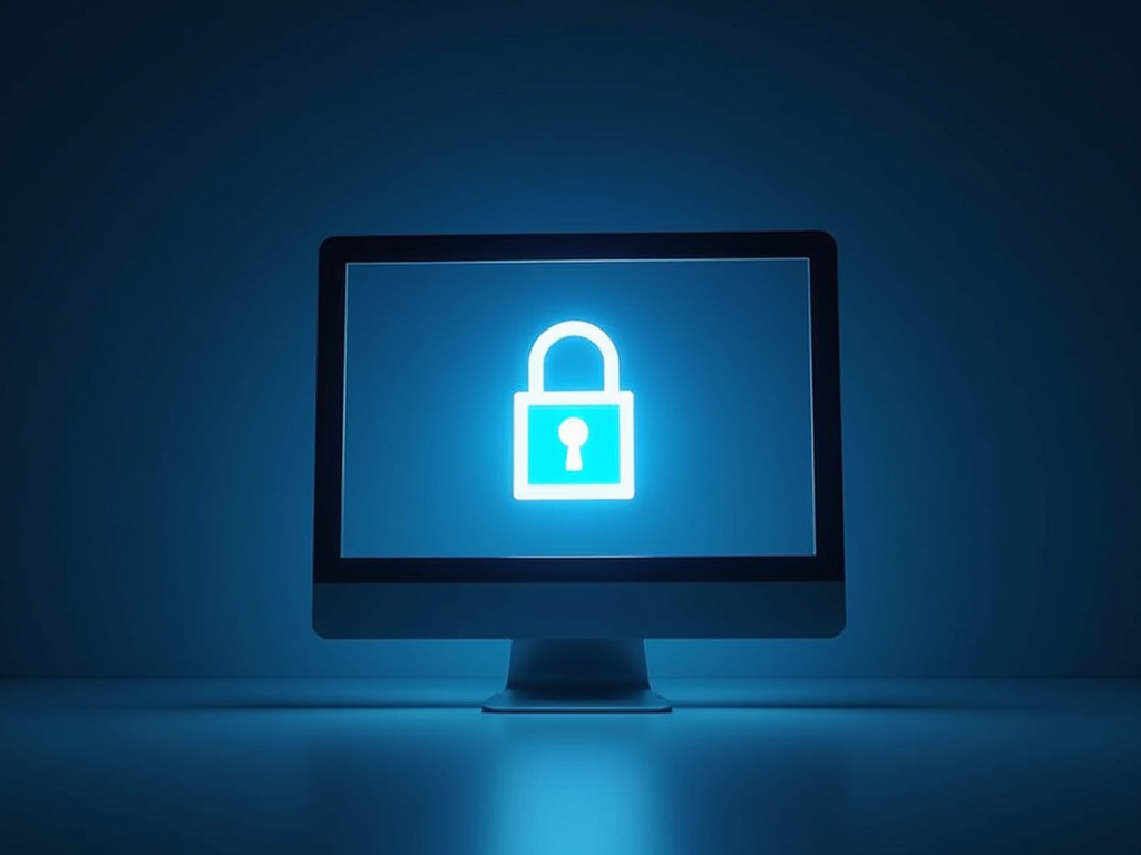 Digital lock on computer screen
