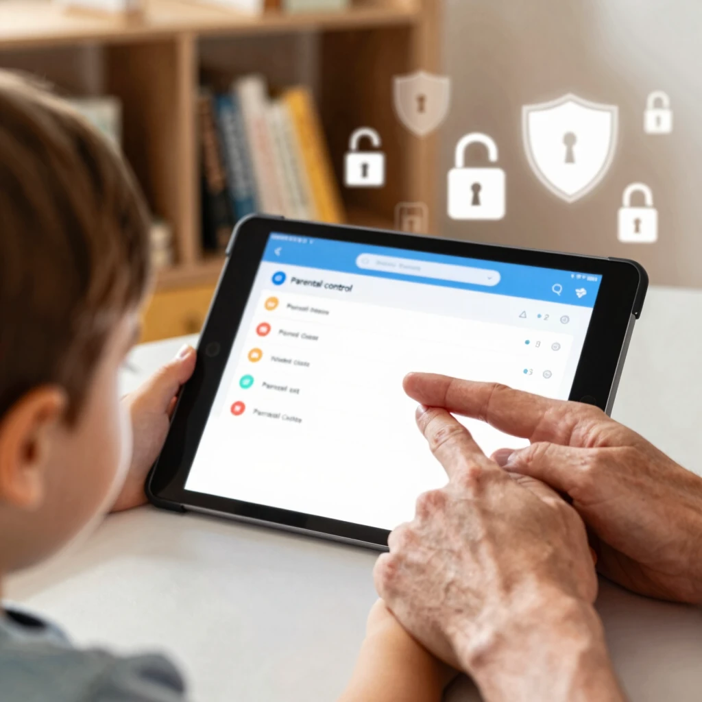 Parent setting up device controls with child